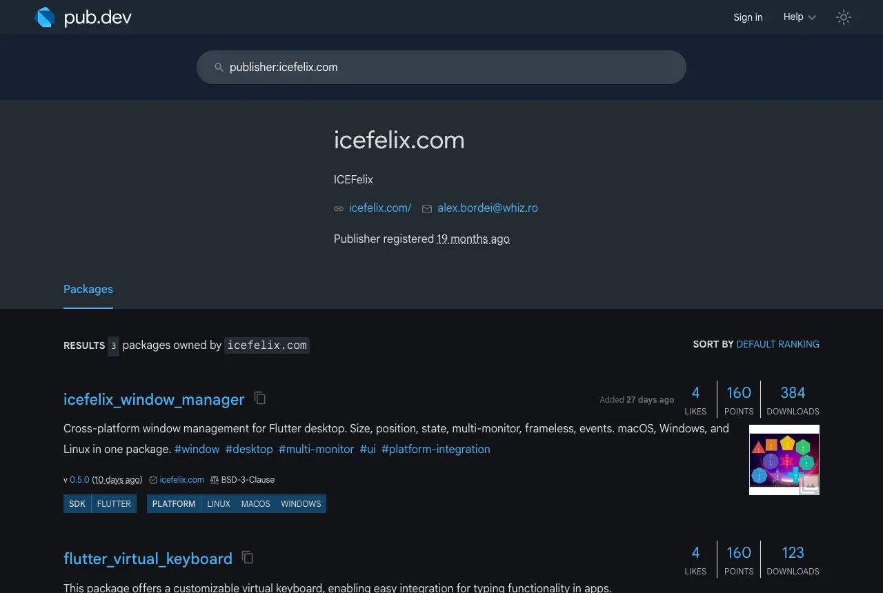 ICE Felix on pub.dev — screenshot